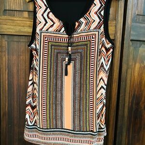 Cato pink and‎ Black Graphic Sleeveless Tank Top